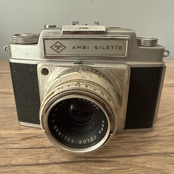 AGFA AMBI SILETTE 35mm Film Rangefinder Camera Lens Leather Case GERMANY UNTESTD Electronics